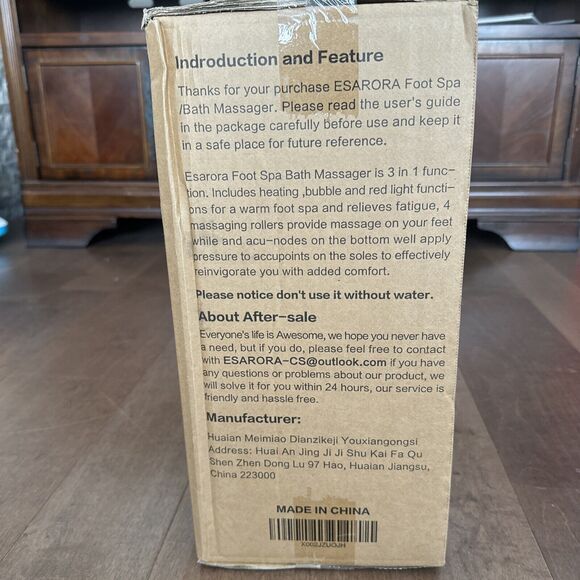 Esarora Foot Spa Massager with Heat Bubbles Rollers - Picture 3 of 3